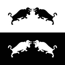 Black And White Bull Animal Logo Design. Bull Logo . Icon Logo .
