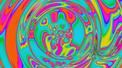Poster - Moving inside colorful tunnel with liquid walls. Design. 3d tunnel with luminous reflection of sticky substance.