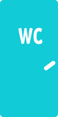 Poster - WC door semi flat color vector object. Bathroom entrance. Water closet. Toilet signage. Full sized item on white. Simple cartoon style illustration for web graphic design and animation