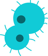 Poster - Two green cells with nucleuses semi flat color vector object. Full sized item on white. Cell biology. Chemical composition. Simple cartoon style illustration for web graphic design and animation