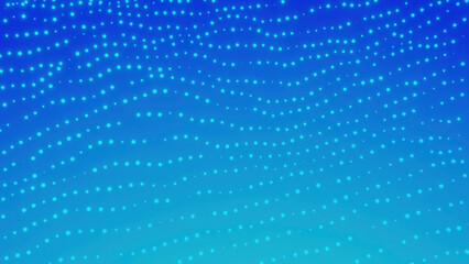 Poster - Abstract animation with slowly rippling surface of particles. Design. Sci-fi and nanotechnology concept, dotted moving texture.