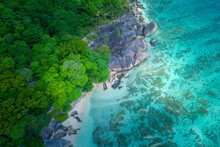 Drone View Over Section Of Beau Vallon, Seychelles