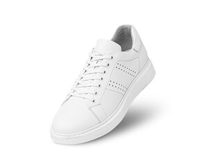 Full White Sneakers isolated on transparent background