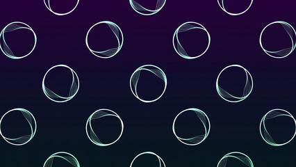 Aufkleber - Background with pulsating rings on isolated background. Motion. Minimalistic rings with vibrating edges. Lots of circles with distortions