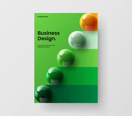 Wall Mural - bright banner design vector illustration. colorful 3d spheres annual report layout.