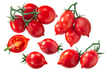 Piennolo Del Vesuvio Cherry Tomatoes On The Vine And Singles, An Italian Heirlooms Isolated Png