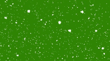 Wall Mural - Snow falling on green screen background