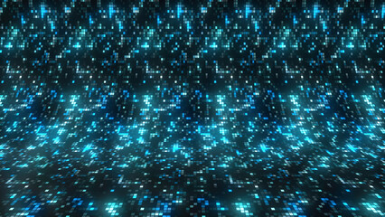 Poster - Moving 3d background with shiny squares. Motion. Beautiful background with shimmering disco-style pictures. Futuristic background with shimmering disco squares