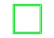 green color neon glowing light frame, overlay for photo or graphic