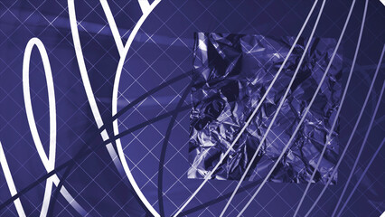 Aufkleber - Animated insert with moving lines and shapes. Motion. Stylish animation with intro and place to insert for video. Moving curves lines and circle with insert for info video or presentation