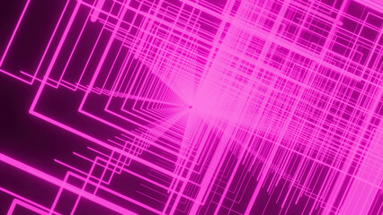 Poster - Blue and pink background. Design. A bright abstraction of white light pieces creating a tunnel that rotates and moves deeper.