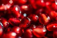 Full Frame Close-up Of Pomegranate Seeds