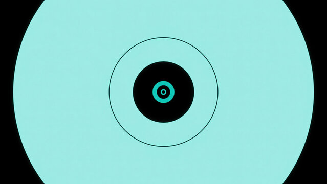 Light green and pink background . Design.Black large circles of different sizes move and narrow in abstraction.