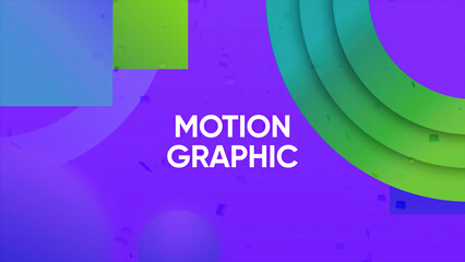 Poster - Colorful shapes on background for insertion. Motion. Stylish animation with moving figures on colored background. Animation for intro or insertion into video content. Motion Graphic