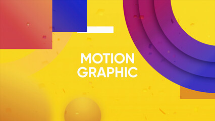 Poster - Colorful shapes on background for insertion. Motion. Stylish animation with moving figures on colored background. Animation for intro or insertion into video content. Motion Graphic