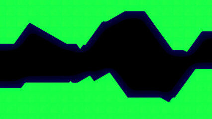 Poster - Black stripe with irregularities and wavy movements. Design. Geometric wavy spot moves in stripe. Strip with illusion and shadows