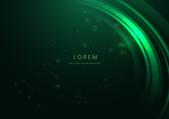 Wall Mural - abstract technology futuristic neon curved glowing green light lines with speed motion blur effect o