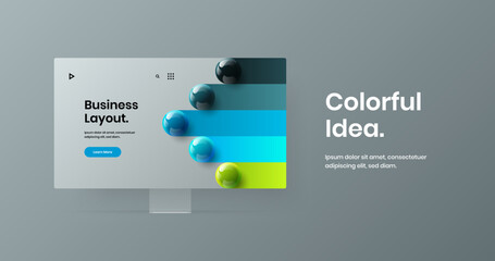 Wall Mural - Creative presentation vector design template. Isolated display mockup website layout.