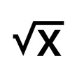 Vector illustration of x square root symbol, vector icon for science, education.