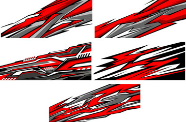 Side body graphic sticker set. Abstract racing design concept. Car decal wrap design for motorcycle, boat, truck, car, boat and more. Vector eps 10.