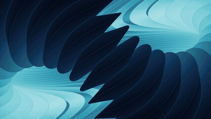 Aufkleber - Blue background. Design.Bright lines with hooks moving fast in a figure eight in abstraction.