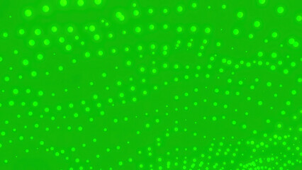 Poster - Small light roundels. Design.Green background with randomly moving stars in abstraction.