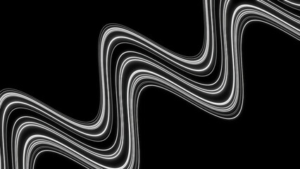 Poster - White wavy lines on a black background. Design.Twisted lines in abstraction that shimmer with different colors.