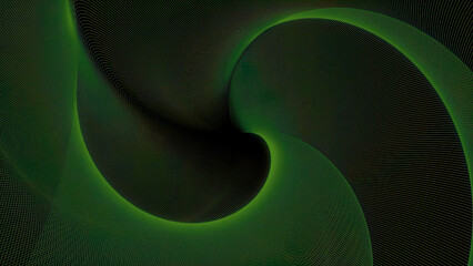 Poster - Bright green background. Design.Animation on which patterns are visible that show the wall and fascinate with their hypnosis
