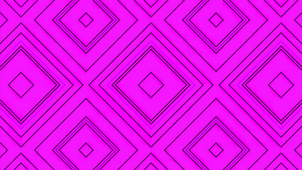 Poster - Pink background. Design. Squares of different sizes in the animation are narrowed creating a koleidoscope effect.