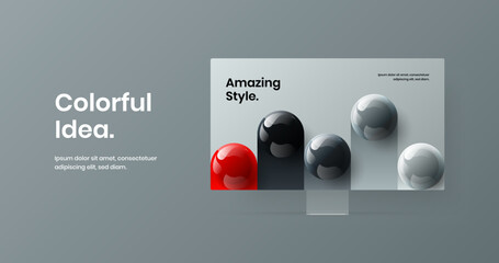 Bright computer monitor mockup banner concept. Vivid landing page vector design template.