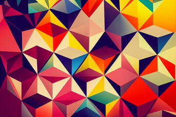 Canvas Print - abstract 2d geometric background generative ai illustration