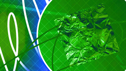 Aufkleber - Colorful animation with moving curves and geometric shapes. Motion. Stylish animation with curved lines and emerging circle with rotating square. Animation to insert into presentations or videos