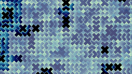 Poster - Abstract geometric background with colorful animation of blinking tiles in X form. Design. Digital moving tiles.
