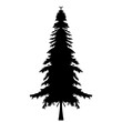 christmas tree silhouette black design vector isolated