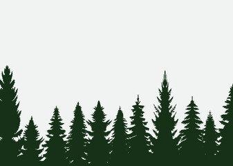 Wall Mural - silhouette forest green vector isolated