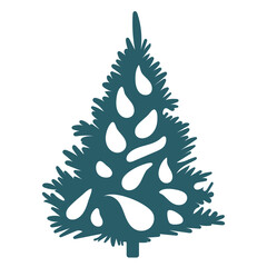 Wall Mural - christmas tree, new year tree in flat style, isolated vector