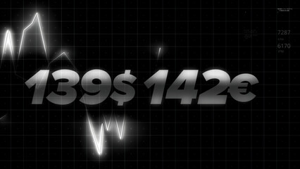 Aufkleber - Bitcoin cryptocurrency stock market data chart graph on market exchange. Motion. Visualization of volatility process.