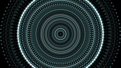 Poster - Neon rings pulsate to music. Design. Colorful glowing circles pulsate into musical beat. Stylish equalizer made of colorful neon rings