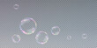 © Виктория Проскурина - Collection of realistic soap bubbles. Bubbles are located on a transparent background. Vector flying soap bubble. Bubble PNG Water glass bubble realistic png