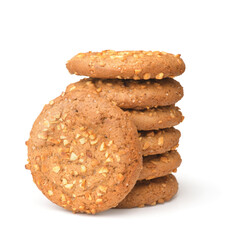 Wall Mural - Stack of oatmeal cookies with nut crumbs
