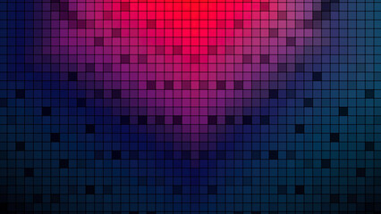 Poster - Squares shimmering with different colors. Motion.A mosaic made of small squares that give off different illuminated shades in animation.