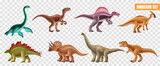 Fototapeta Dinusie - Realistic Dinosaurs Set