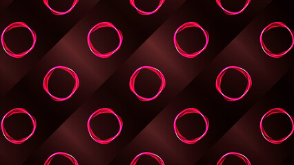 Poster - Red and black background . Motion.The shining lasers are in the form of circles and they draw patterns in abstraction.