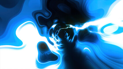 Poster - Bright glowing tunnel with plasma pattern. Motion. Rotating tunnel with shimmering neon plasma pattern. Bright glowing spots in rotating plasma tunnel