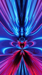 Wall Mural - abstract blue and red perspective 3d fractal background