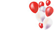 PNG. Red and White Balloons Bunch on transparent background.