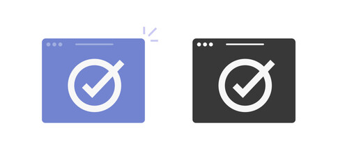 Poster - digital checkmark vote complete icon, online task completed check mark graphic clipart, exam tick el