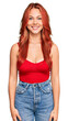 © Krakenimages.com - Young redhead woman wearing casual clothes with a happy and cool smile on face. lucky person.