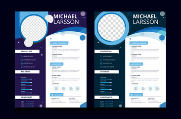 colorful blue resume/cv template