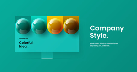 Unique banner vector design layout. Modern computer display mockup landing page illustration.